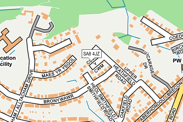 SA8 4JZ map - OS OpenMap – Local (Ordnance Survey)