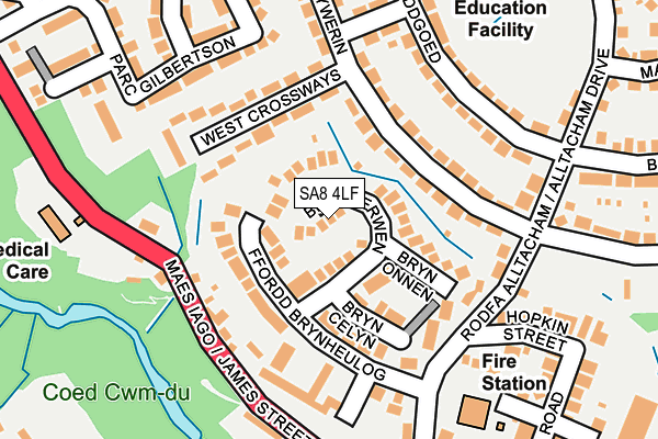 SA8 4LF map - OS OpenMap – Local (Ordnance Survey)