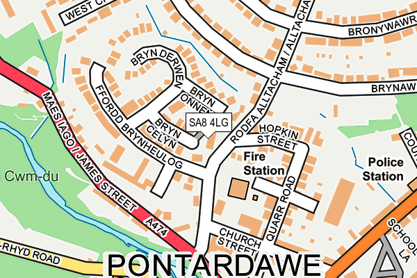 SA8 4LG map - OS OpenMap – Local (Ordnance Survey)