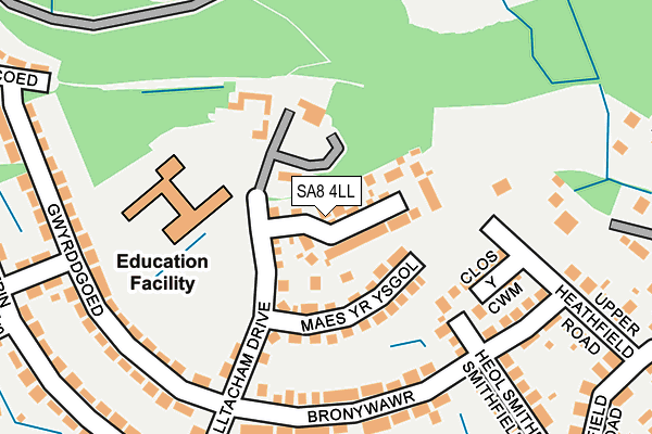 SA8 4LL map - OS OpenMap – Local (Ordnance Survey)