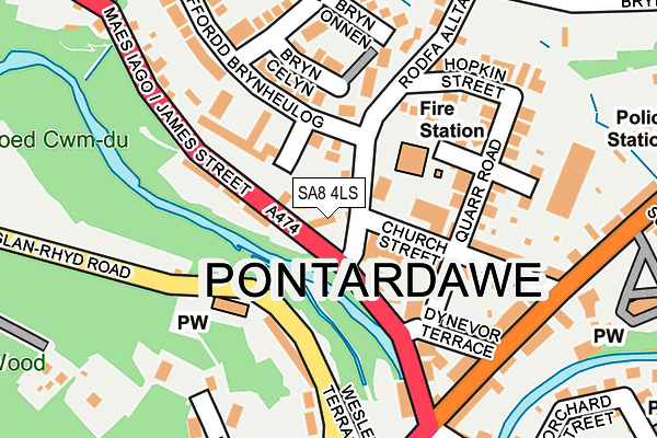 SA8 4LS map - OS OpenMap – Local (Ordnance Survey)