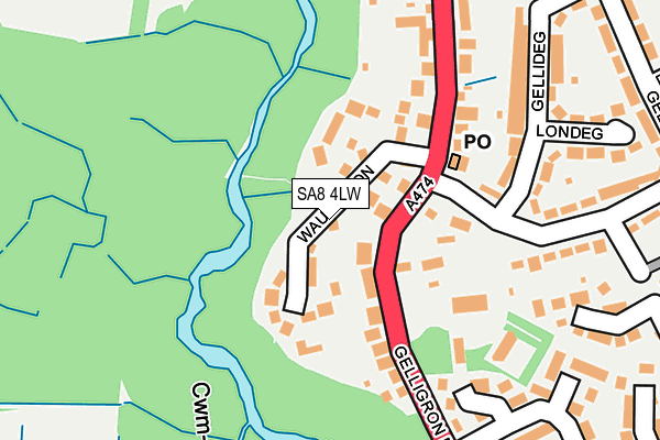 SA8 4LW map - OS OpenMap – Local (Ordnance Survey)