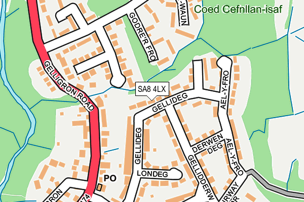 SA8 4LX map - OS OpenMap – Local (Ordnance Survey)
