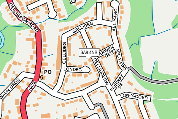 SA8 4NB map - OS OpenMap – Local (Ordnance Survey)