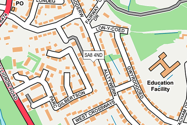 SA8 4ND map - OS OpenMap – Local (Ordnance Survey)