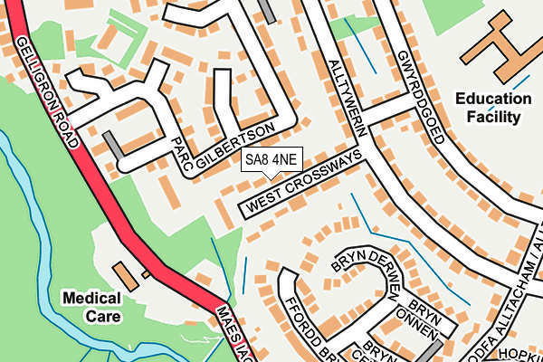 SA8 4NE map - OS OpenMap – Local (Ordnance Survey)