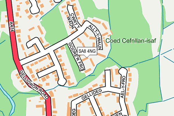 SA8 4NG map - OS OpenMap – Local (Ordnance Survey)