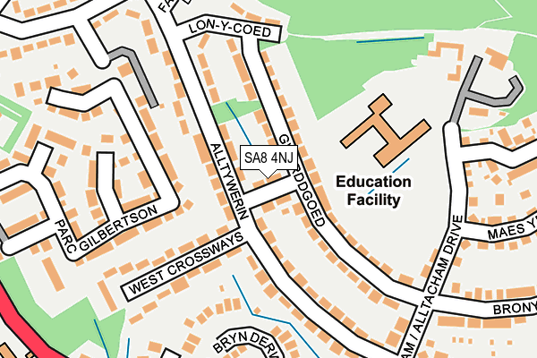 SA8 4NJ map - OS OpenMap – Local (Ordnance Survey)
