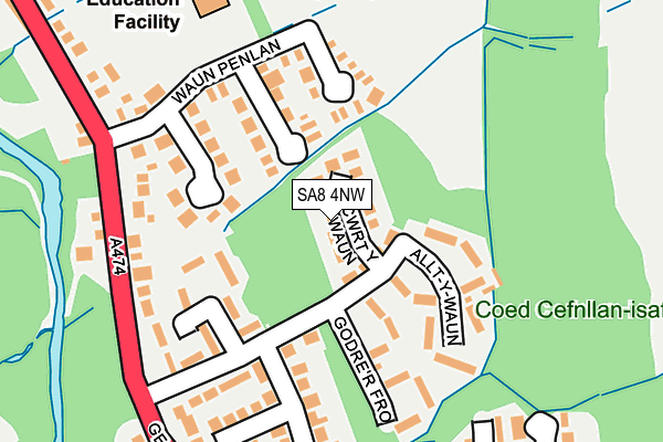 SA8 4NW map - OS OpenMap – Local (Ordnance Survey)