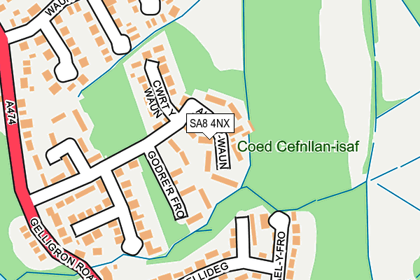 SA8 4NX map - OS OpenMap – Local (Ordnance Survey)