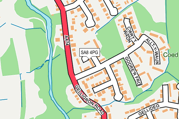 SA8 4PG map - OS OpenMap – Local (Ordnance Survey)