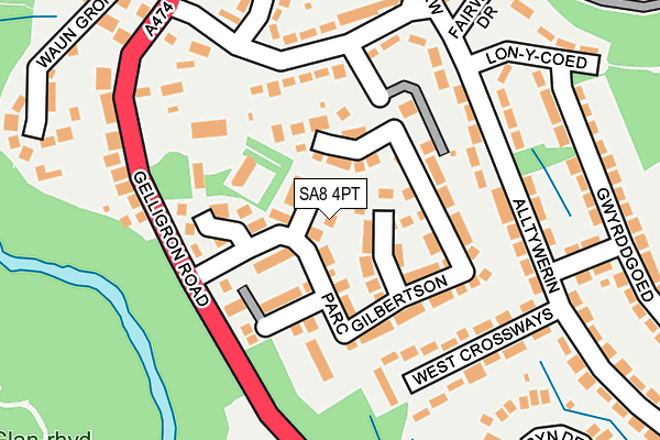 SA8 4PT map - OS OpenMap – Local (Ordnance Survey)