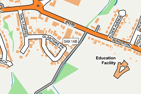 SA9 1AB map - OS OpenMap – Local (Ordnance Survey)