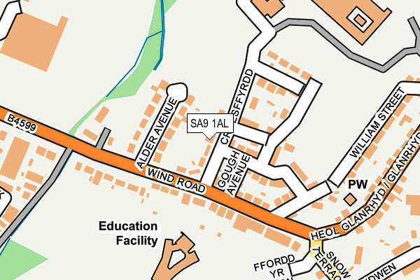 SA9 1AL map - OS OpenMap – Local (Ordnance Survey)