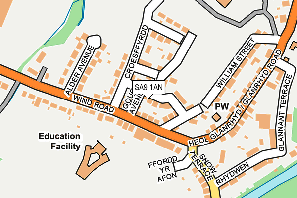 SA9 1AN map - OS OpenMap – Local (Ordnance Survey)