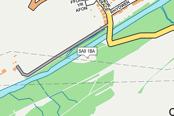 SA9 1BA map - OS OpenMap – Local (Ordnance Survey)