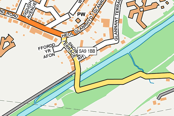 SA9 1BB map - OS OpenMap – Local (Ordnance Survey)