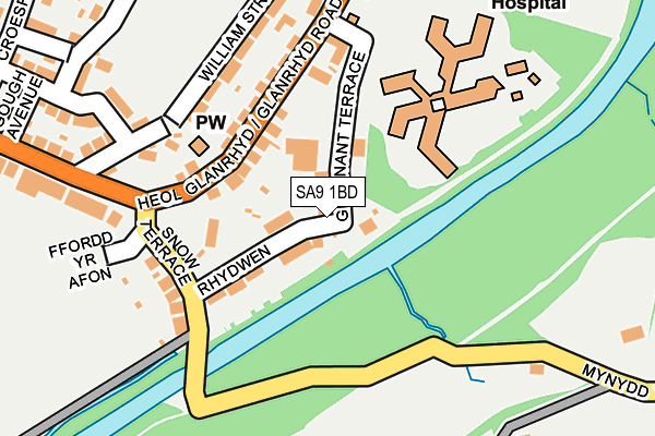 SA9 1BD map - OS OpenMap – Local (Ordnance Survey)