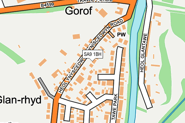 SA9 1BH map - OS OpenMap – Local (Ordnance Survey)