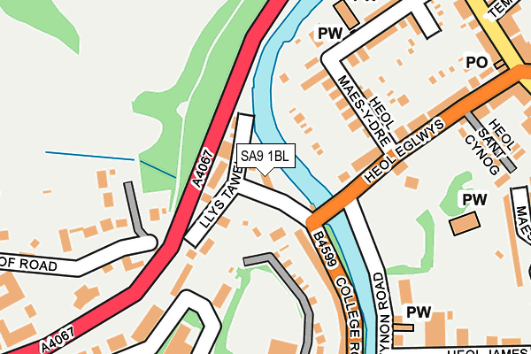 SA9 1BL map - OS OpenMap – Local (Ordnance Survey)