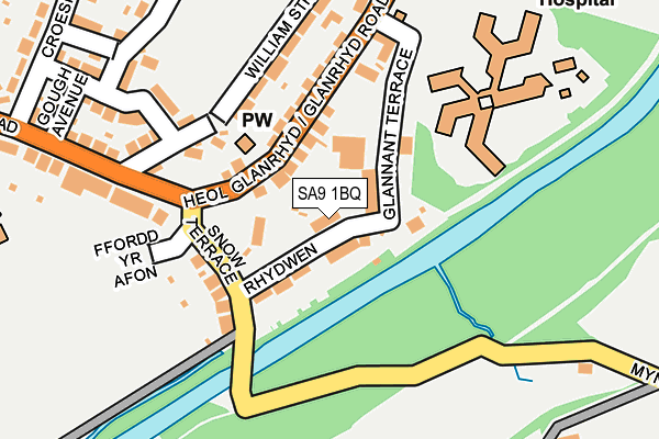 SA9 1BQ map - OS OpenMap – Local (Ordnance Survey)