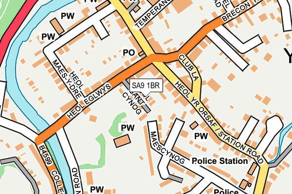 SA9 1BR map - OS OpenMap – Local (Ordnance Survey)