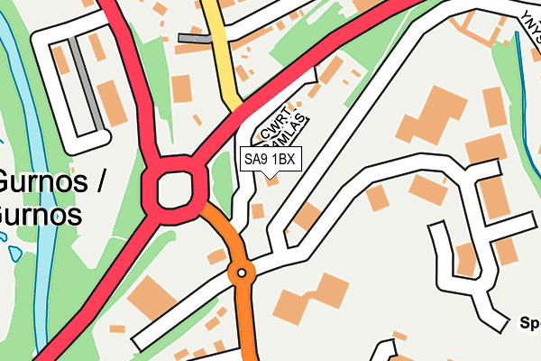 SA9 1BX map - OS OpenMap – Local (Ordnance Survey)