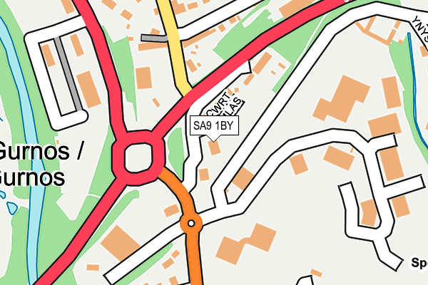 SA9 1BY map - OS OpenMap – Local (Ordnance Survey)