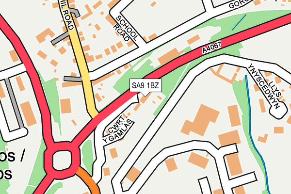 SA9 1BZ map - OS OpenMap – Local (Ordnance Survey)