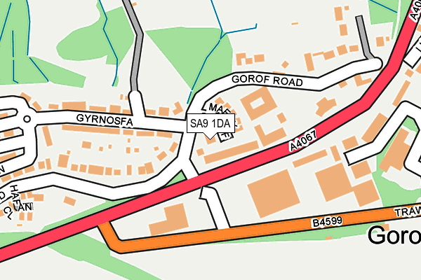 SA9 1DA map - OS OpenMap – Local (Ordnance Survey)