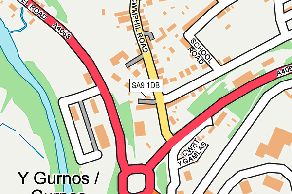 SA9 1DB map - OS OpenMap – Local (Ordnance Survey)