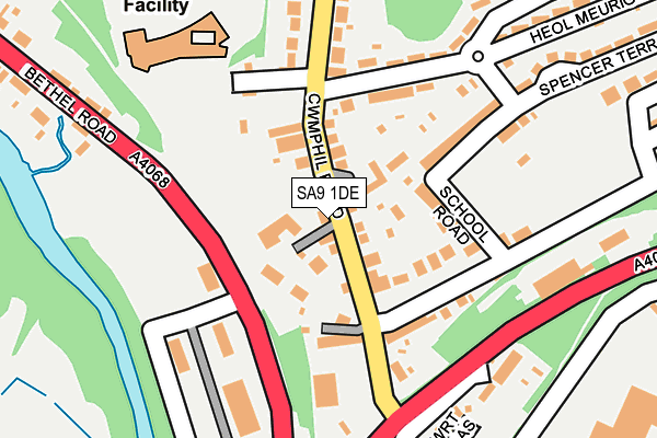 SA9 1DE map - OS OpenMap – Local (Ordnance Survey)