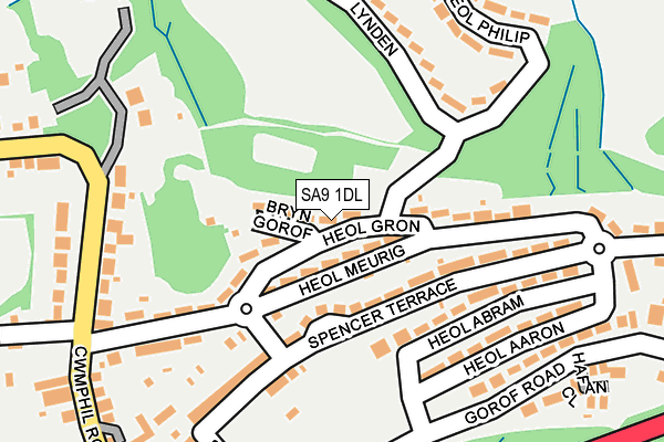 SA9 1DL map - OS OpenMap – Local (Ordnance Survey)