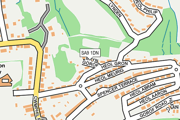 SA9 1DN map - OS OpenMap – Local (Ordnance Survey)