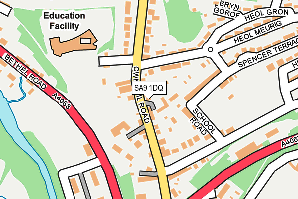SA9 1DQ map - OS OpenMap – Local (Ordnance Survey)
