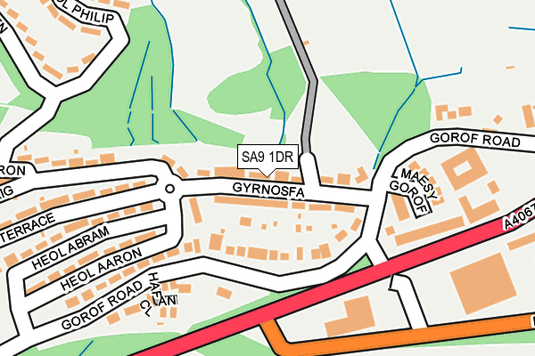 SA9 1DR map - OS OpenMap – Local (Ordnance Survey)