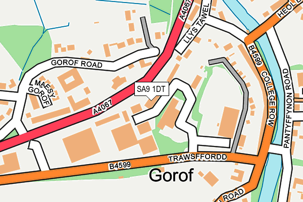 SA9 1DT map - OS OpenMap – Local (Ordnance Survey)