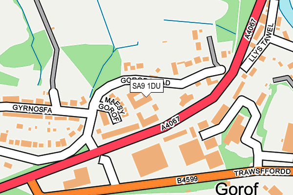 SA9 1DU map - OS OpenMap – Local (Ordnance Survey)