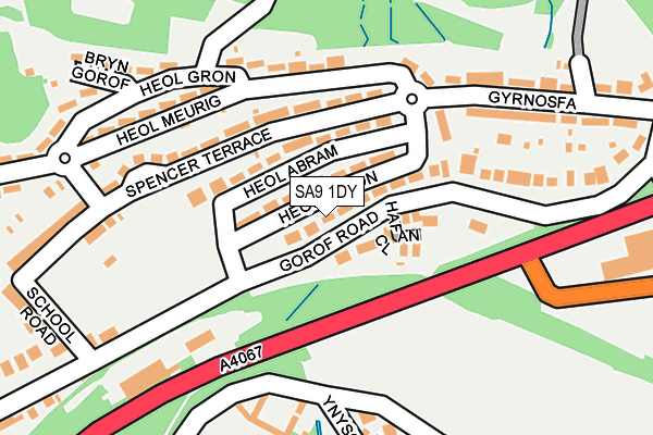 SA9 1DY map - OS OpenMap – Local (Ordnance Survey)