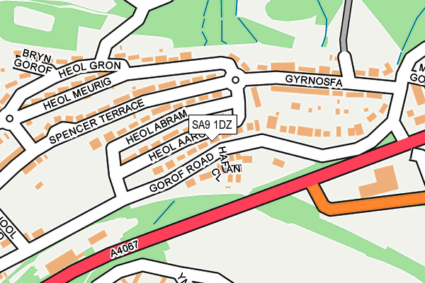 SA9 1DZ map - OS OpenMap – Local (Ordnance Survey)