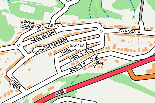 SA9 1EA map - OS OpenMap – Local (Ordnance Survey)