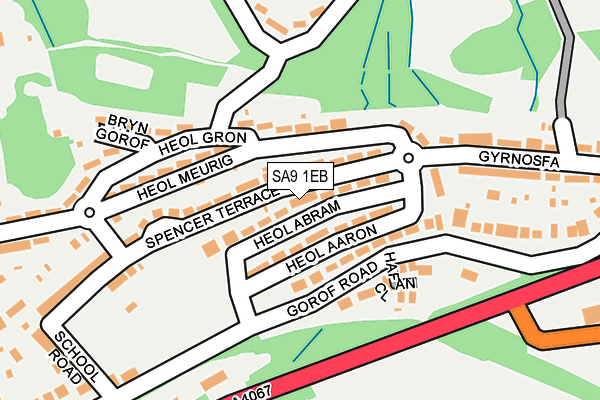 SA9 1EB map - OS OpenMap – Local (Ordnance Survey)