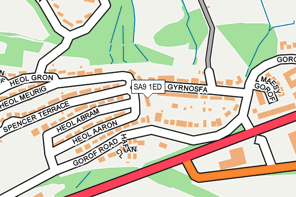 SA9 1ED map - OS OpenMap – Local (Ordnance Survey)