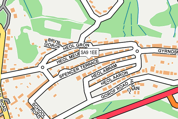 SA9 1EE map - OS OpenMap – Local (Ordnance Survey)