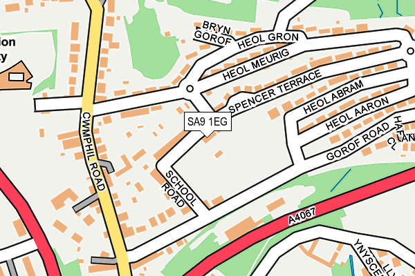 SA9 1EG map - OS OpenMap – Local (Ordnance Survey)