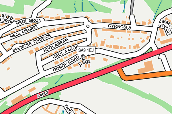 SA9 1EJ map - OS OpenMap – Local (Ordnance Survey)