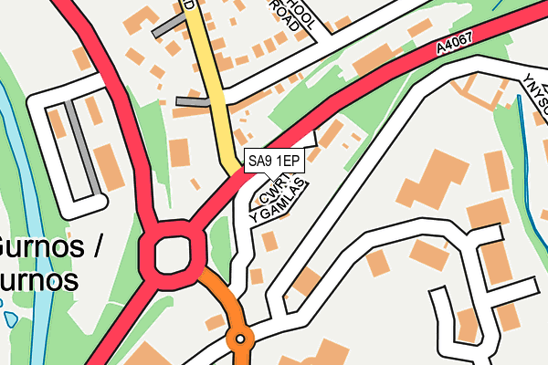 SA9 1EP map - OS OpenMap – Local (Ordnance Survey)