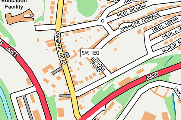 SA9 1EQ map - OS OpenMap – Local (Ordnance Survey)