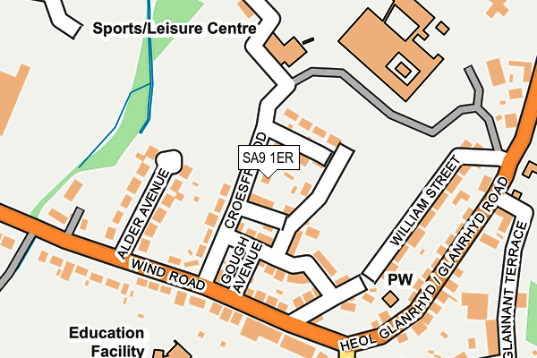 SA9 1ER map - OS OpenMap – Local (Ordnance Survey)