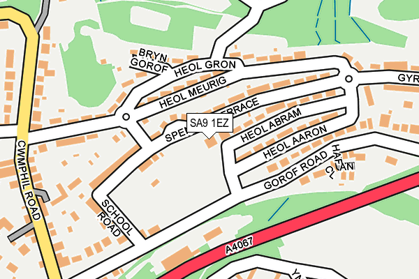 SA9 1EZ map - OS OpenMap – Local (Ordnance Survey)